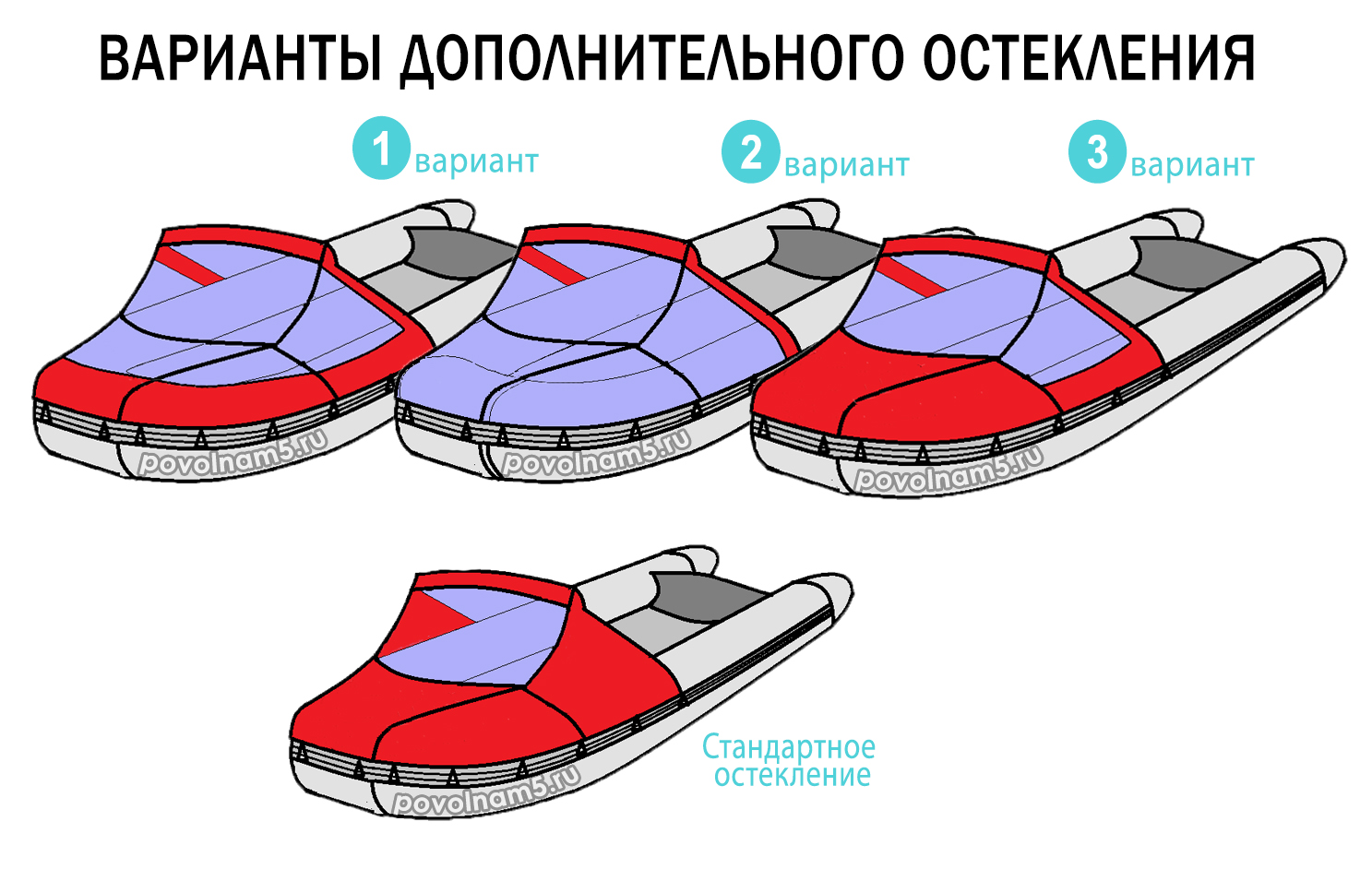 Тент носовой на лодку длиной 410-440 со стеклом